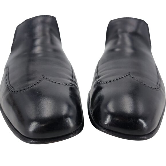 Vintage Barletta Handmade Italian Dress Shoes Mens 10.5C Black Leather Loafers - Picture 5 of 13